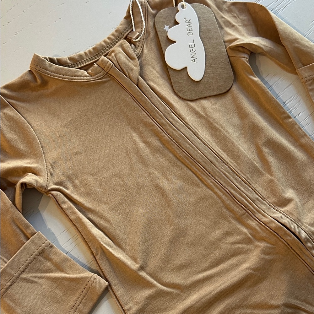 Angel Dear Tan Basics Footie Newborn 0-3 3-6 6-9 months - Picture 2 of 3